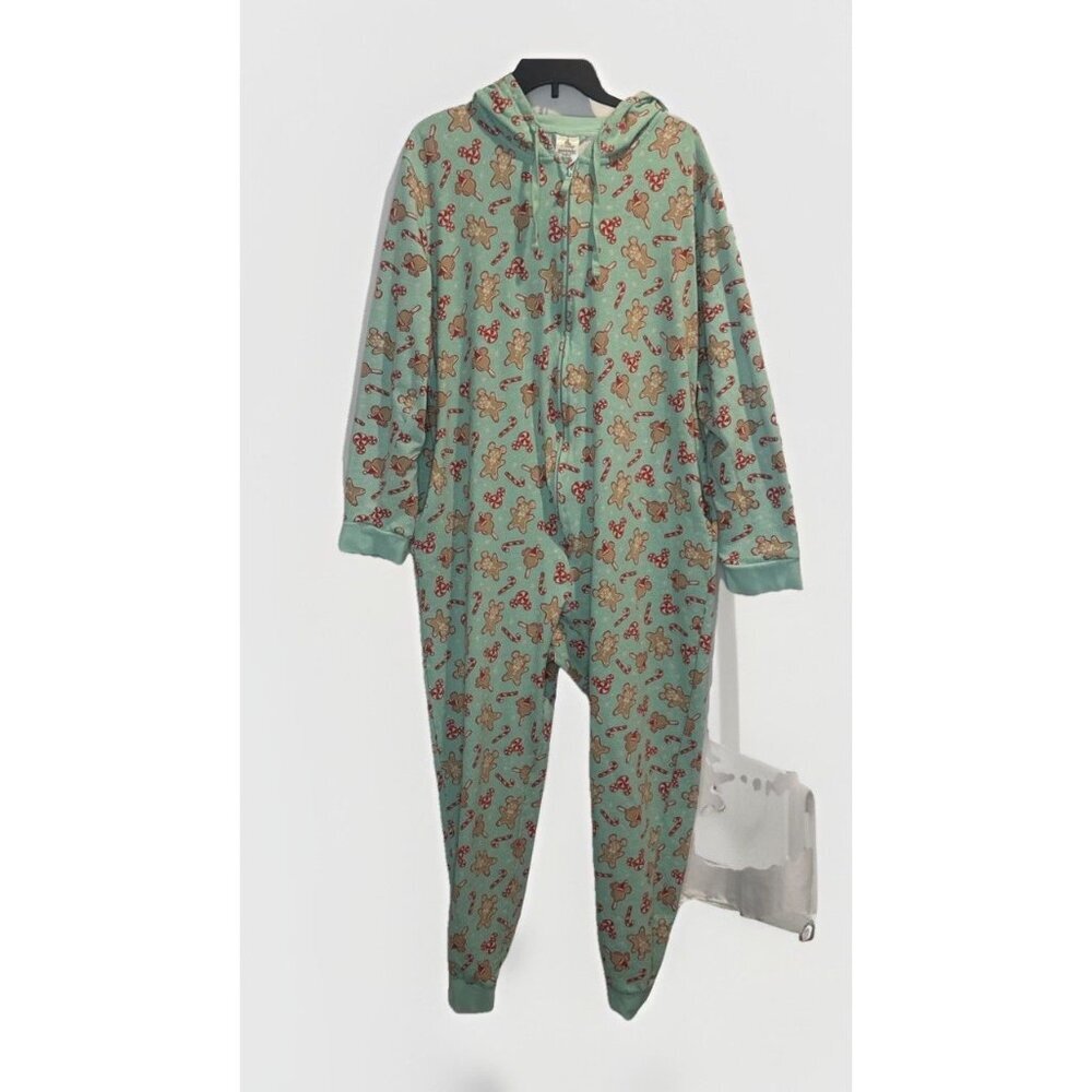 Disney Parks Christmas Holiday One Piece Knit Zip Body Suit w/ Ears‎ Sz XL
